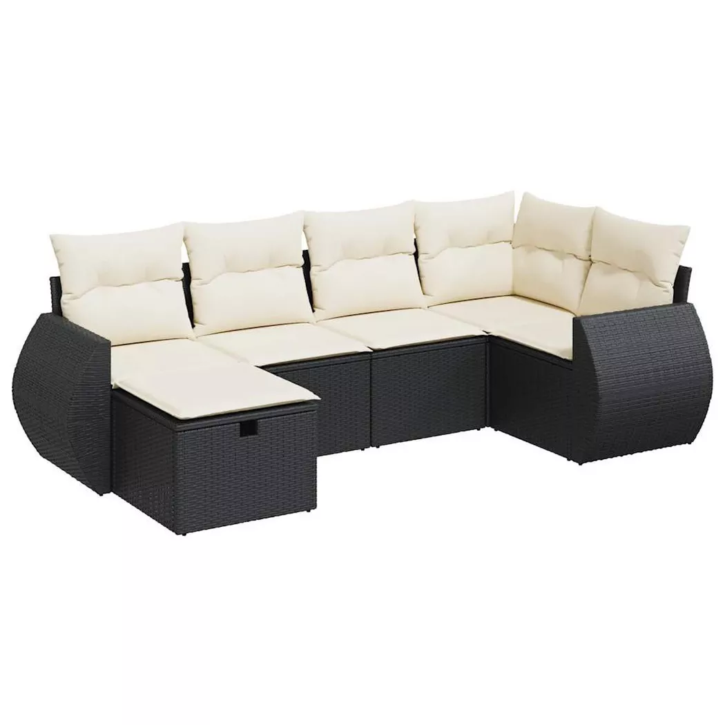 VidaXL - Gartensofa set poly-rattan, One Size, Schwarz