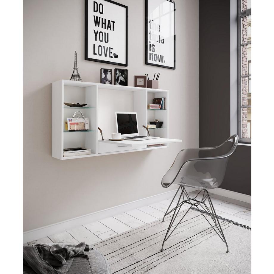 VCM Bureau suspendu en bois Bureau mural Bureau d'ordinateur Tiroir Teala Bureau suspendu en bois Bureau mural Bureau d'ordinateur Tiroir Teala  