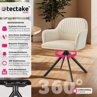 Tectake Chaise pivotante en velours Lona avec rembourrage épais  