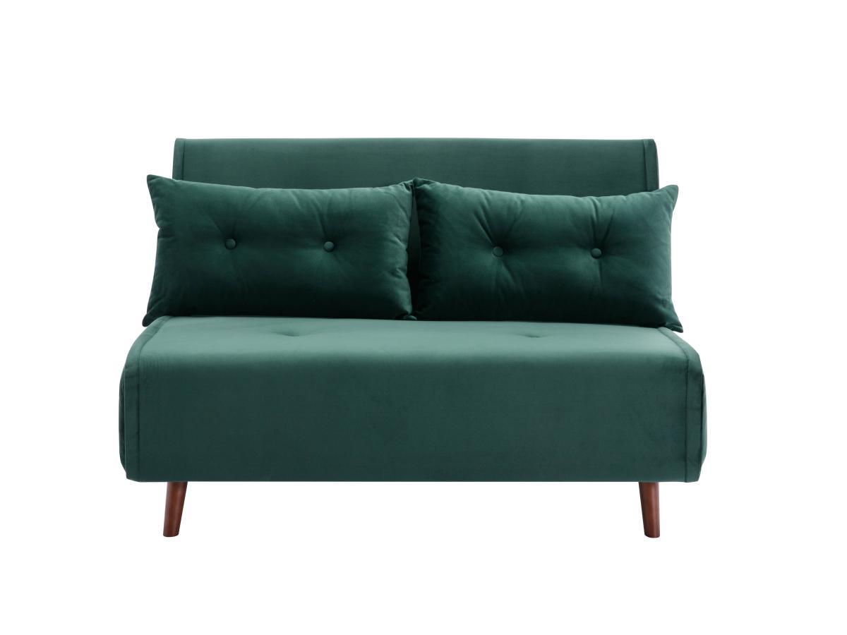 Vente-unique Sofa 2-Sitzer mit Schlaffunktion - Samt - Tannengrün - URIBIA  