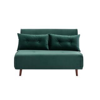 Vente-unique Sofa 2-Sitzer mit Schlaffunktion - Samt - Tannengrün - URIBIA  