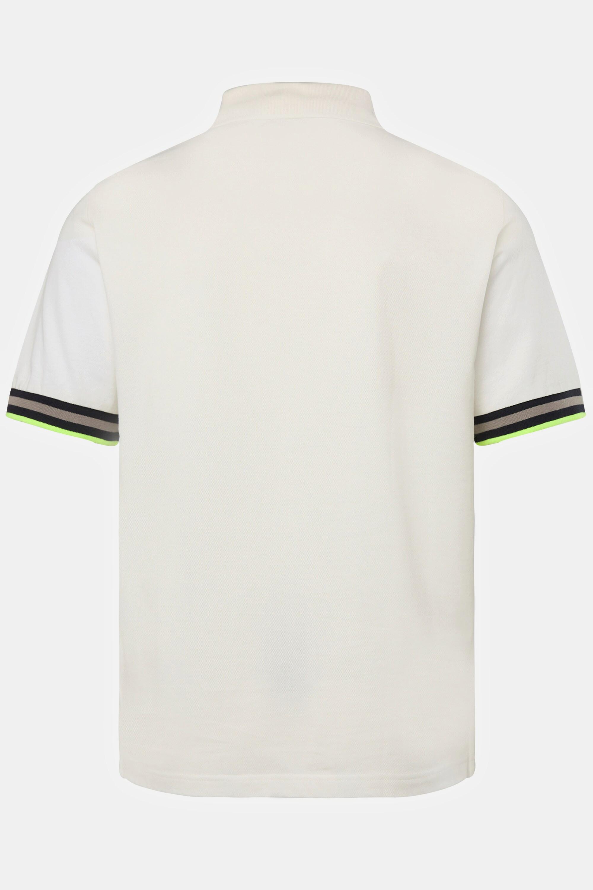 JP1880  Maglia polo in piqué con mezze maniche e orli con righe, fino alla tg. 8XL 