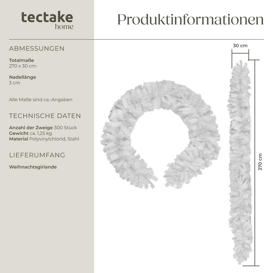 Tectake Guirlande de Noël  Aspect naturel  