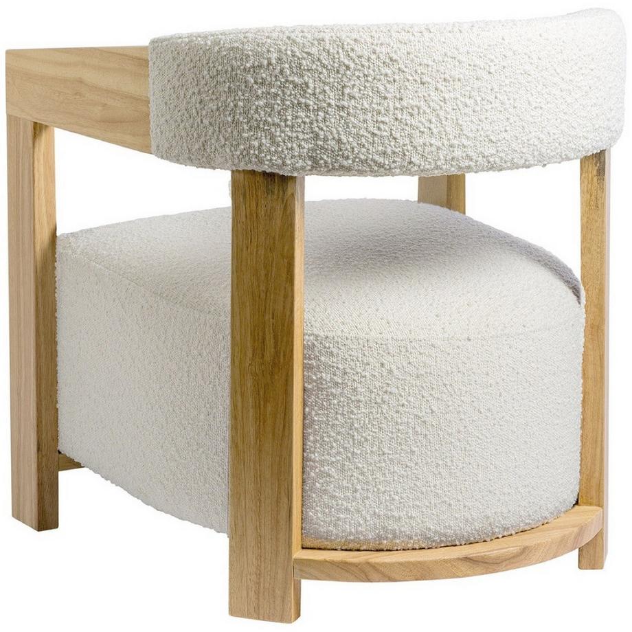 Blanc d'Ivoire Fauteuil Arsène Bouclé crème  