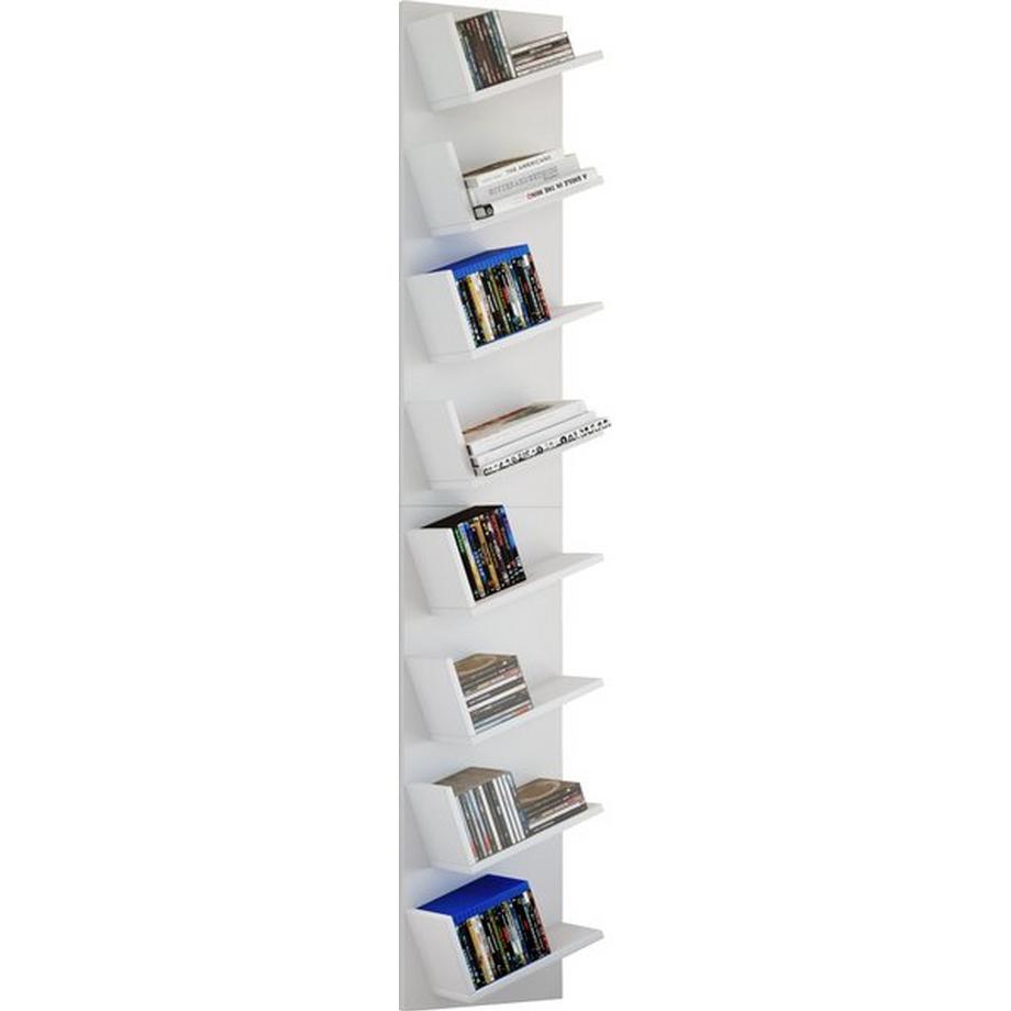 VCM Holzregal hängend | platzsparendes Regal | Maße: H. 180 x B. 33 x T. 16 cm | Elegantes Regal hängend | Aufbewahrungsregal | Bücherregal | Wandboard -  