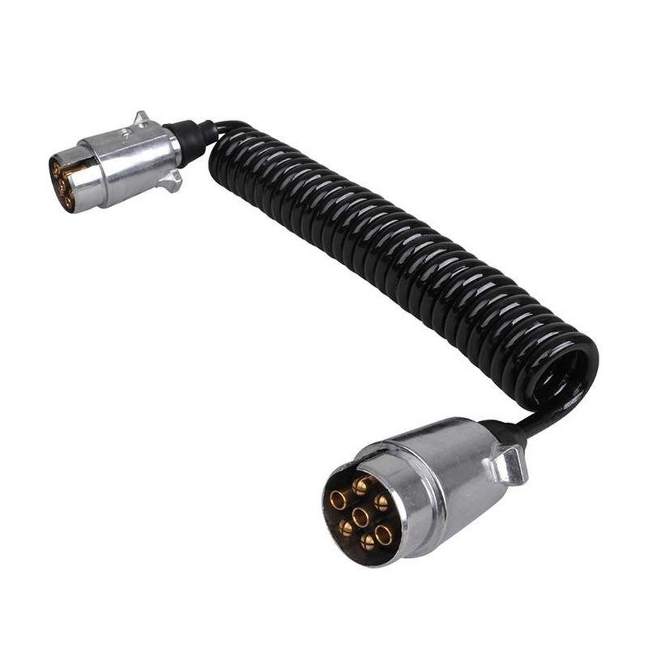 Pricenet  Spiralkabel 3,5M mit 2x 7-poligem Stecker Metall 