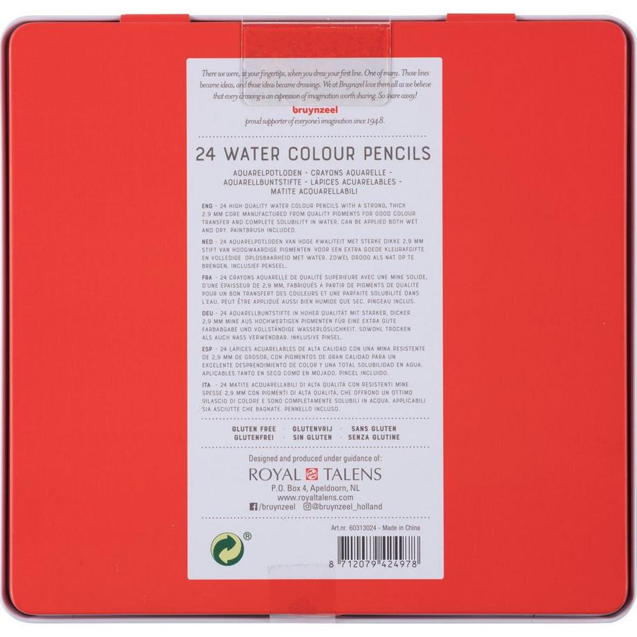 Bruynzeel BRUYNZEEL Aquarellfarbstifte Expression 60313024 24 Farben Metalletui  