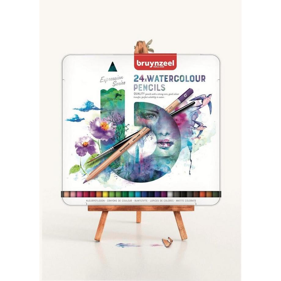 Bruynzeel BRUYNZEEL Aquarellfarbstifte Expression 60313024 24 Farben Metalletui  