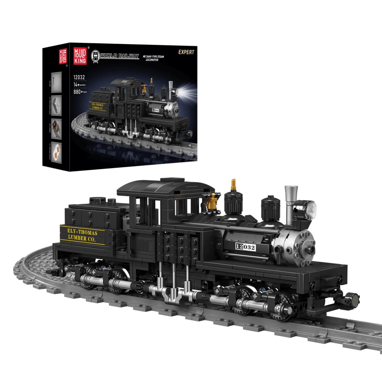 Mould King  World Railway Ferngesteuerte Dampflok mit Scheinwerfer (12032) 