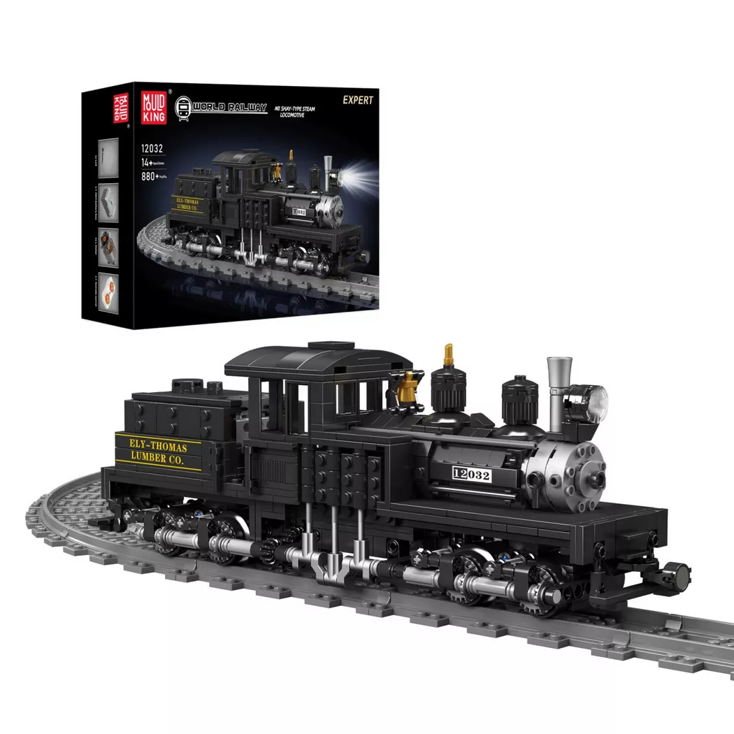 Mould King - World Railway Ferngesteuerte Dampflok mit Scheinwerfer (12032)