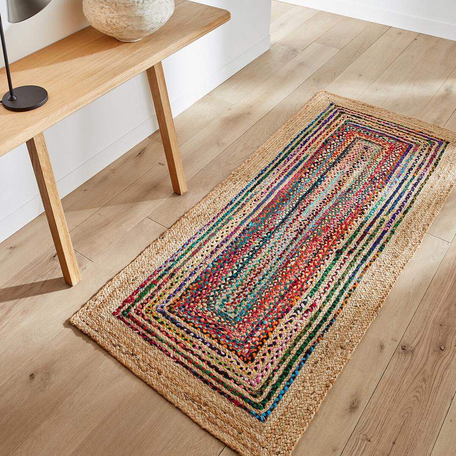 Tapis de couloir jute et coton recyclé
