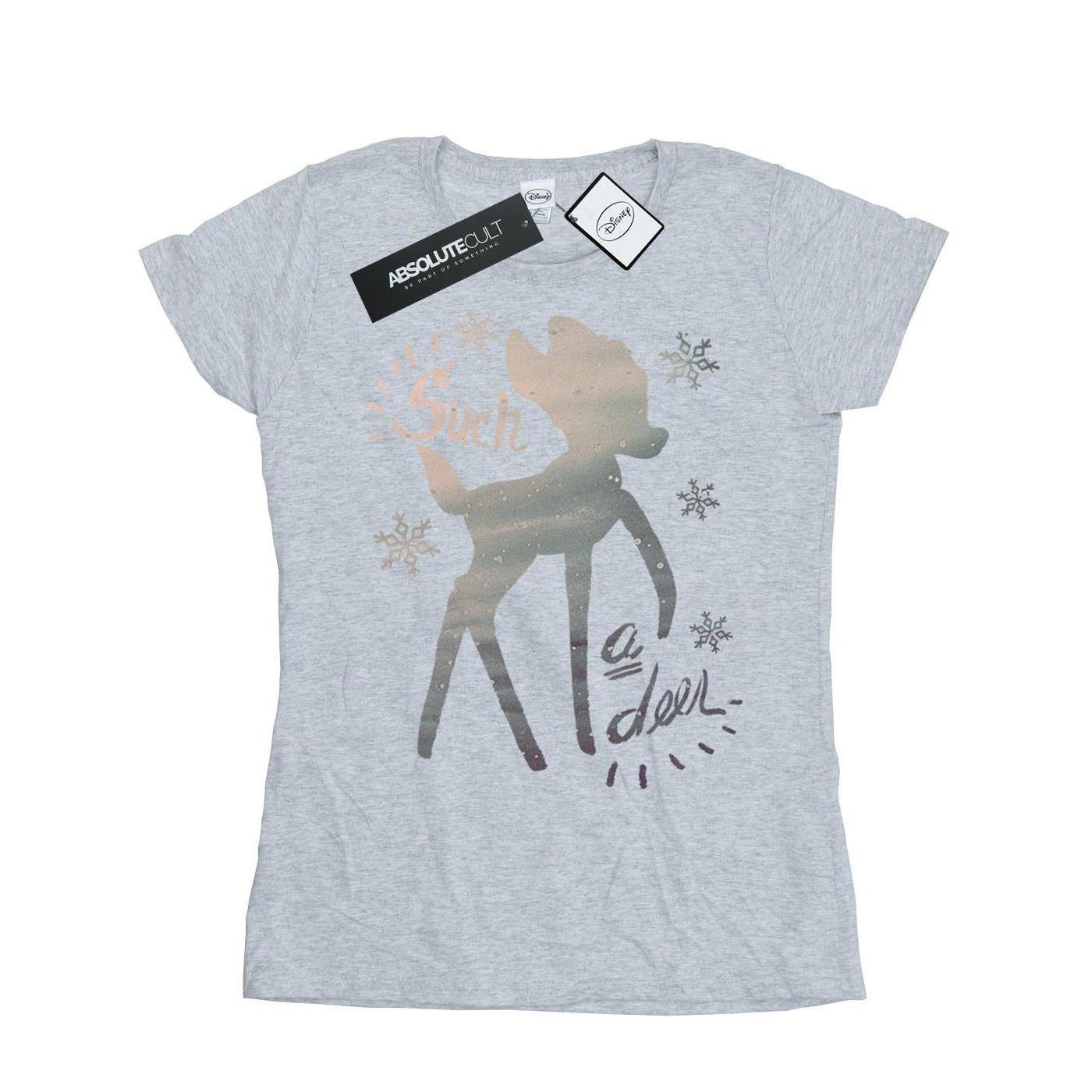 Image of Bambi Winter Deer Tshirt Damen Grau XXL