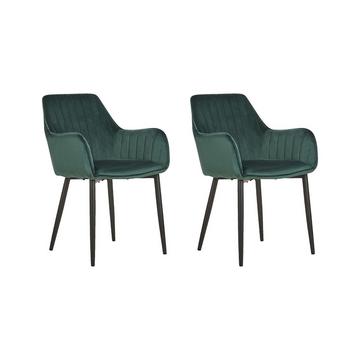 Lot de 2 chaises en Velours Moderne WELLSTON