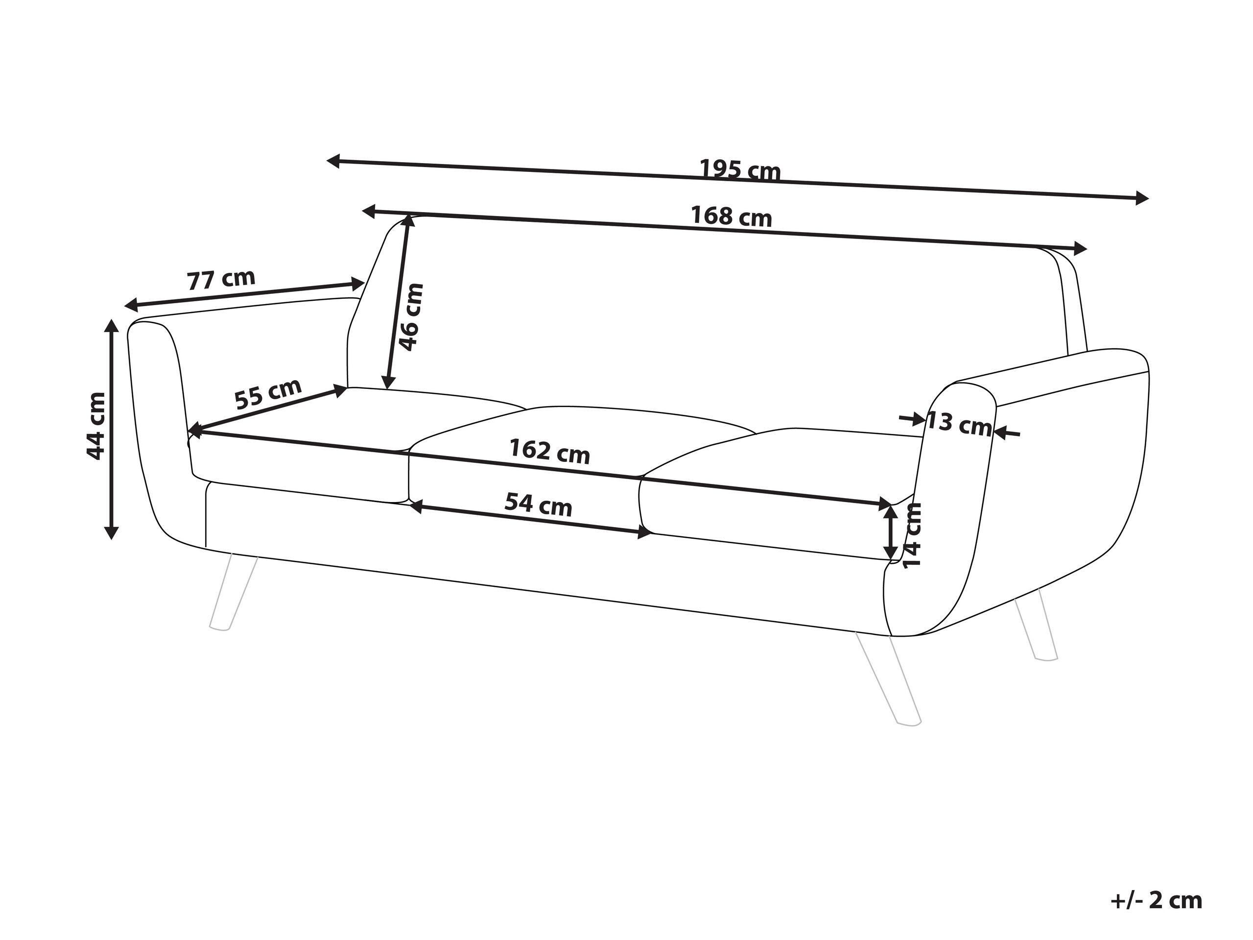 Beliani  Bezug für 3-Sitzer Sofa aus Samtstoff BERNES 