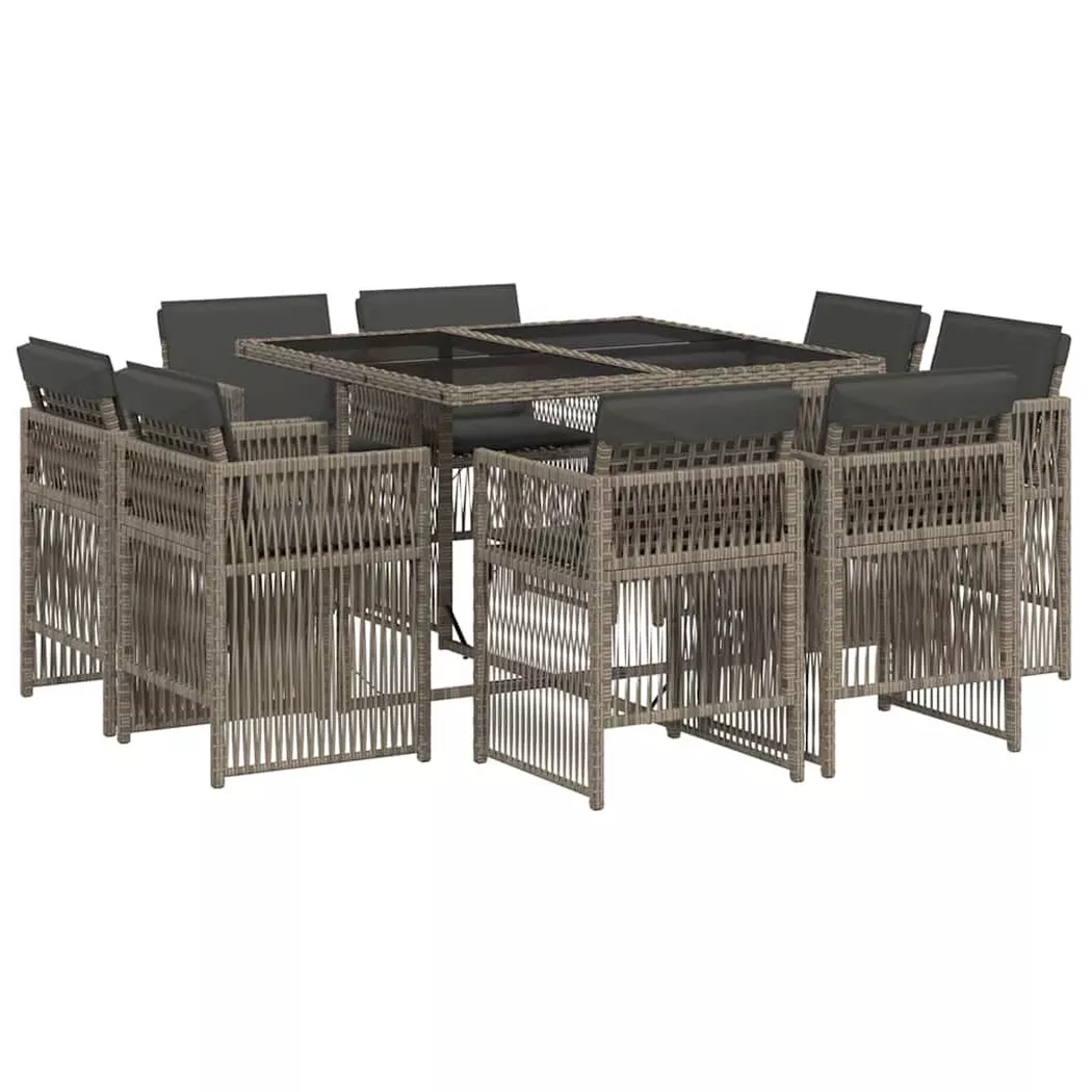 VidaXL - Garten essgruppe poly-rattan, One Size, Grau