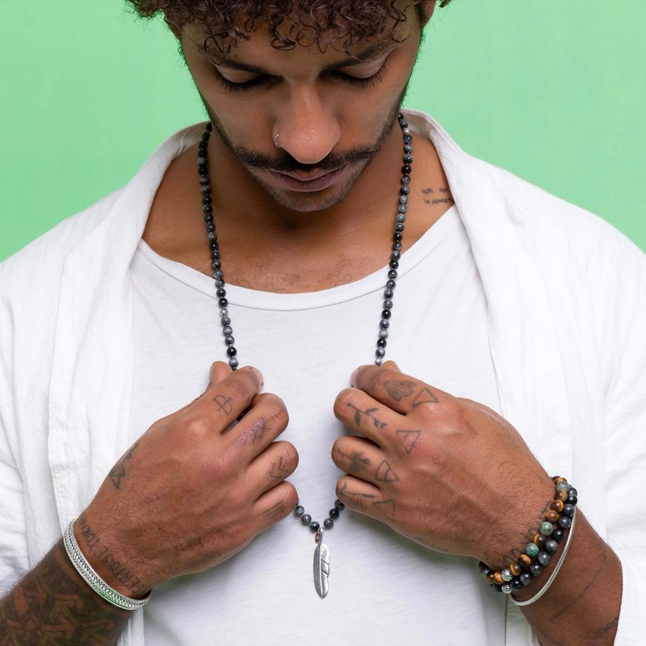 Balibay  Collier Lian orné de pierres œil d'aigle 