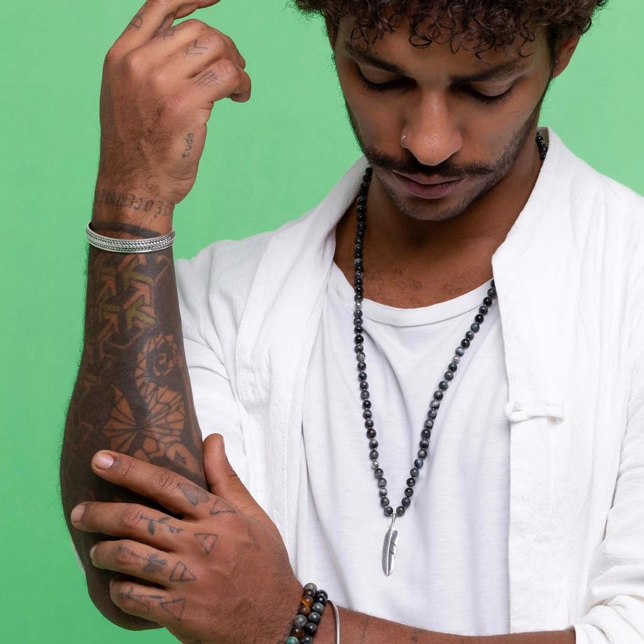 Balibay  Collier Lian orné de pierres œil d'aigle 