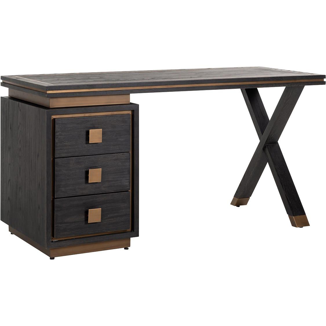 mutoni Bureau Hunter noir or brossé 150  