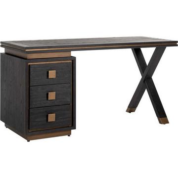 Scrivania Hunter nero oro spazzolato 150