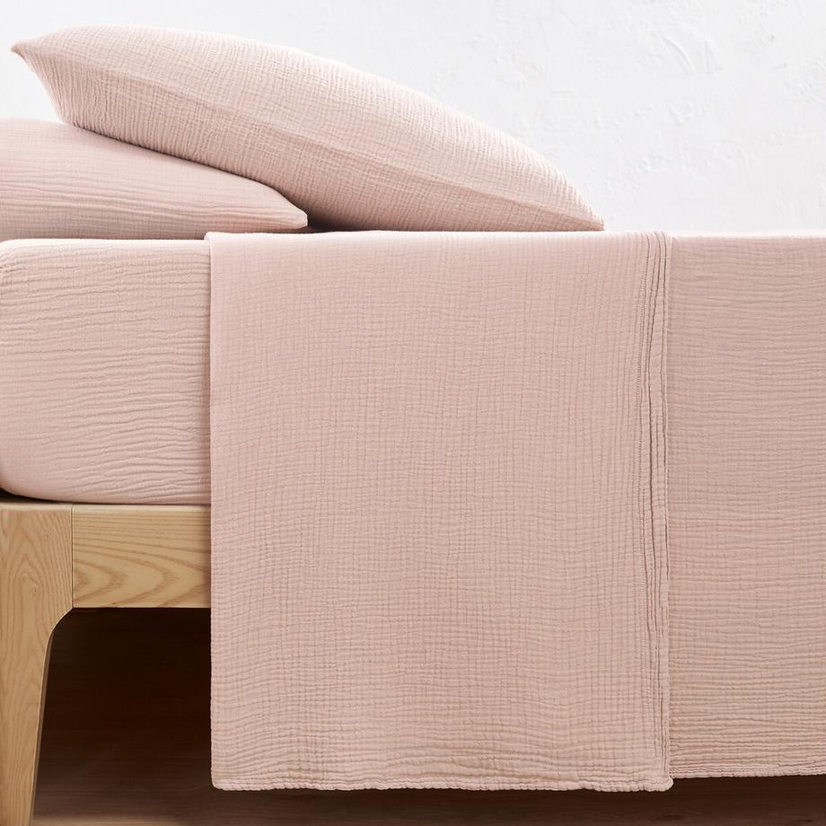 Drap plat uni gaze de coton