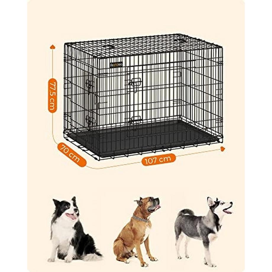 Pricenet  Extra große Hundebox: Sicher, langlebig, Doppeltür-Design 