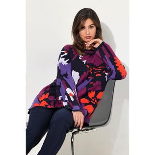 Ulla Popken  Maglione con lavorazione jacquard, scollo a barca e maniche lunghe 