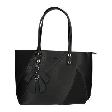 Sac cabas imprimé serpent suédine Noir