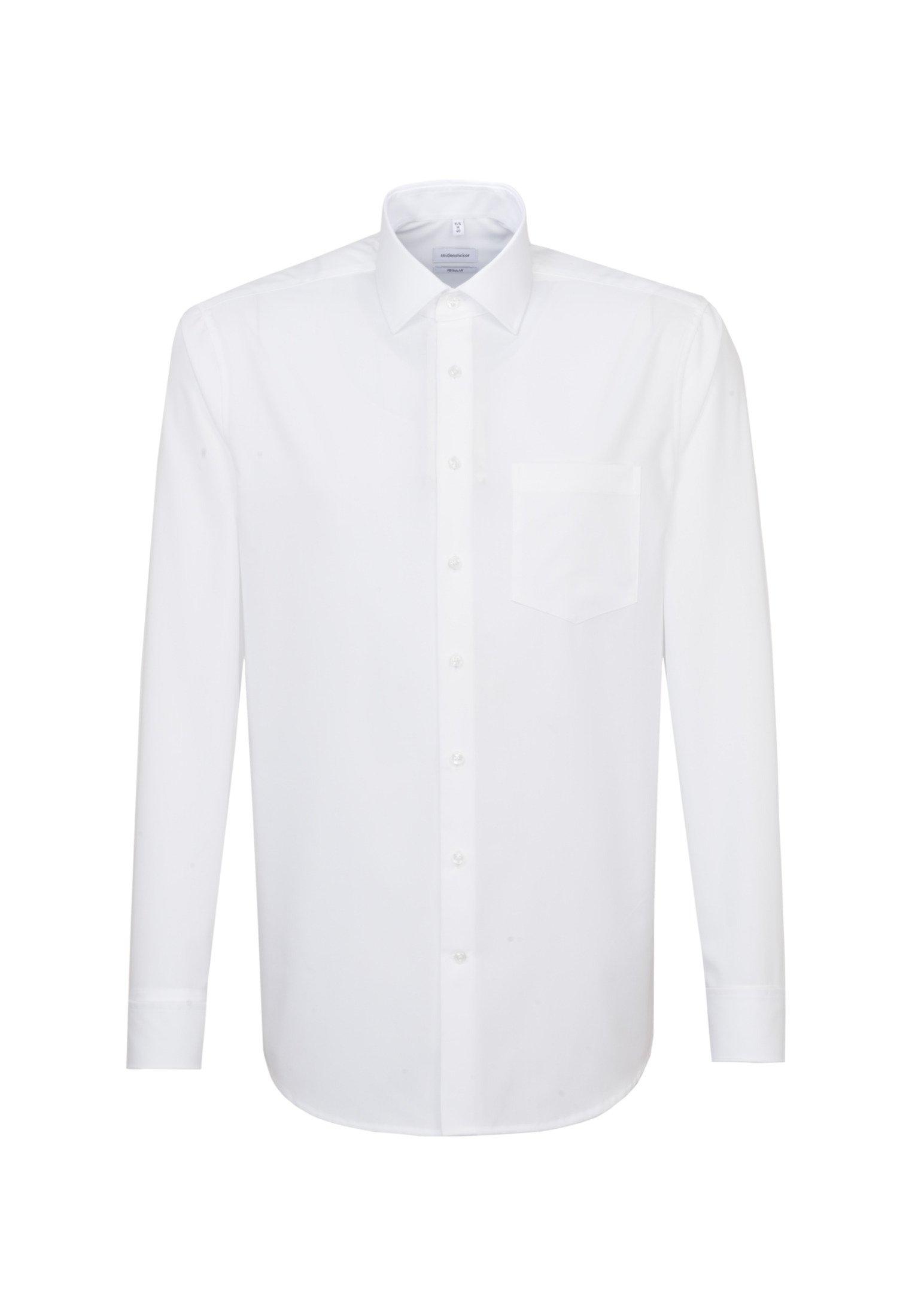 Image of Business Hemd Regular Fit Langarm Uni Herren Weiss 43