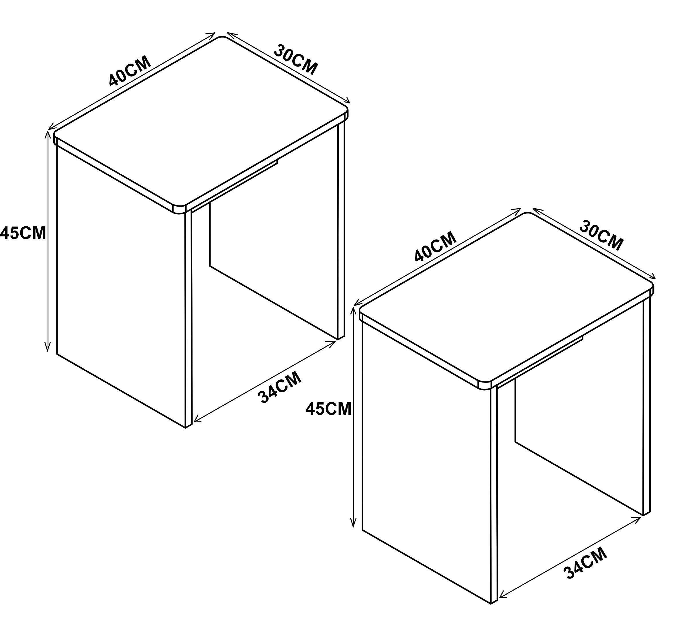 VCM Lot de 2 poufs en bois cube repose-pieds table d'appoint Esal Lot de 2 poufs en bois cube repose-pieds table d'appoint Esal  