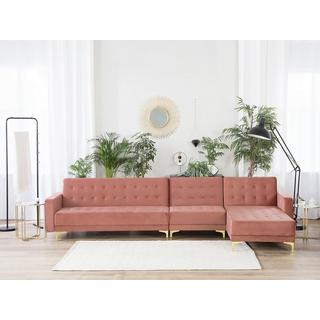 Beliani Ecksofa aus Samtstoff Modern ABERDEEN  