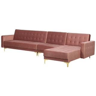 Beliani Ecksofa aus Samtstoff Modern ABERDEEN  