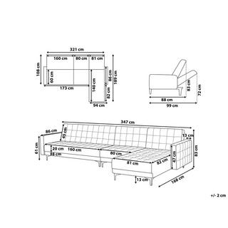 Beliani Ecksofa aus Samtstoff Modern ABERDEEN  