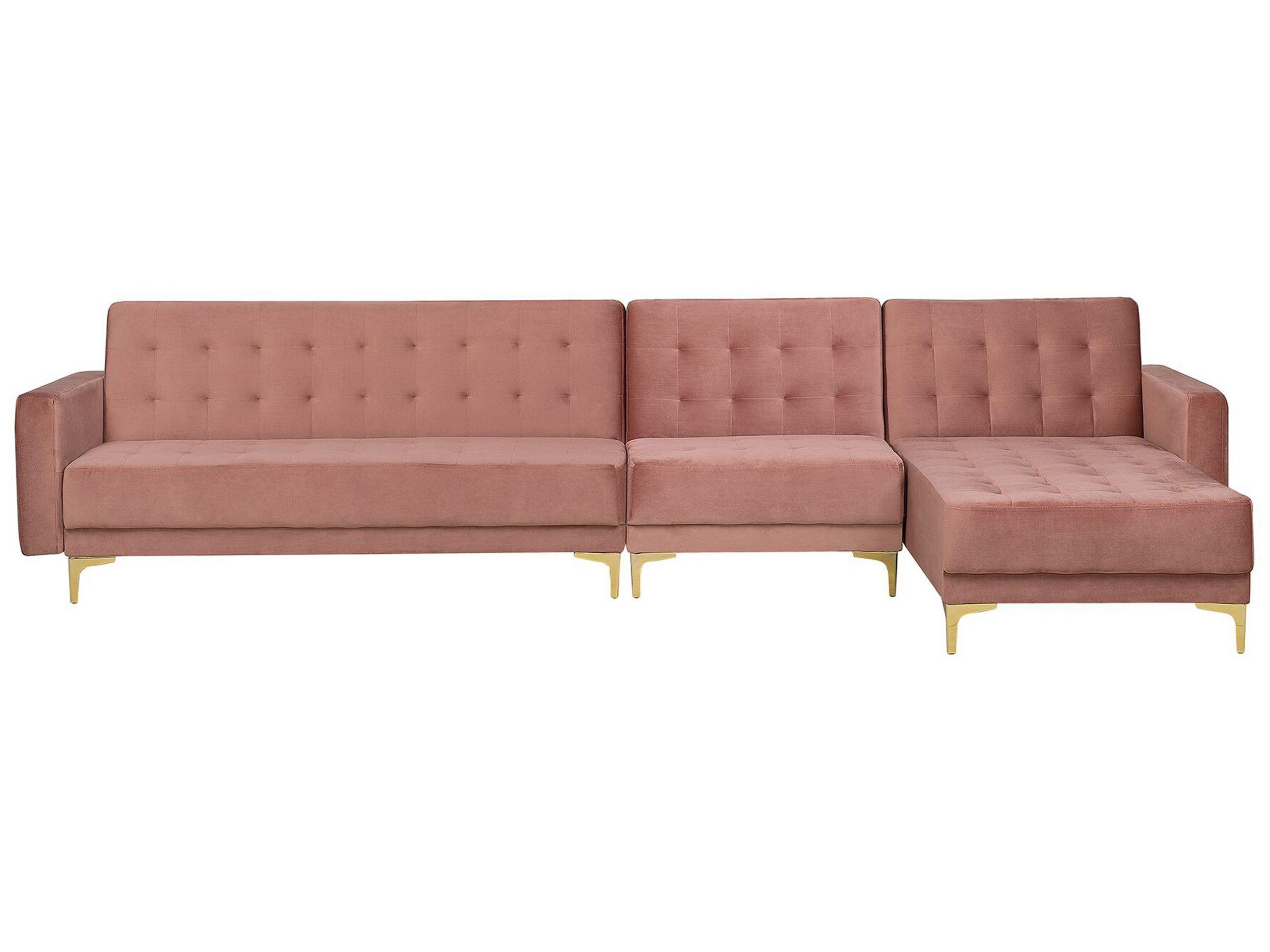 Beliani Ecksofa aus Samtstoff Modern ABERDEEN  