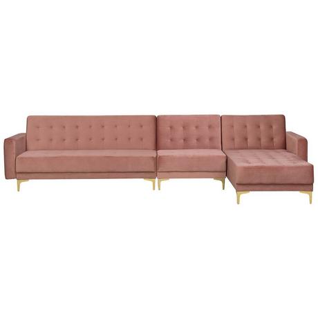 Beliani Ecksofa aus Samtstoff Modern ABERDEEN  