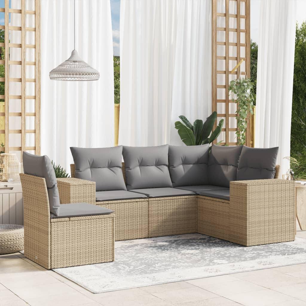 VidaXL set divano da giardino Polirattan  