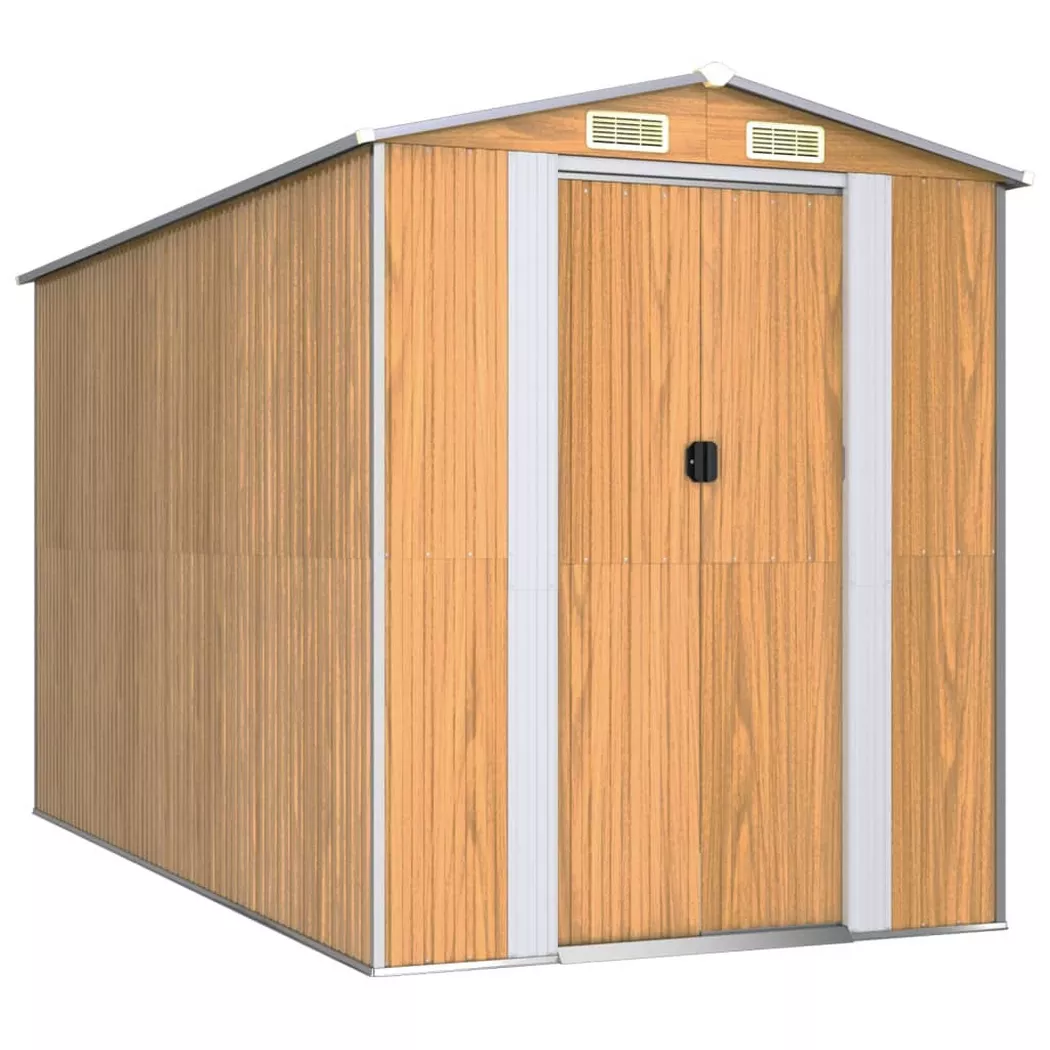 VidaXL - Geräteschuppen stahl, One Size, Braun