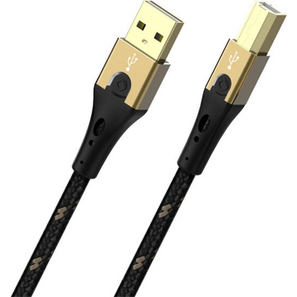 Oehlbach  USB Primus B cavo USB 2 m USB 2.0 USB A USB B Nero, Oro 