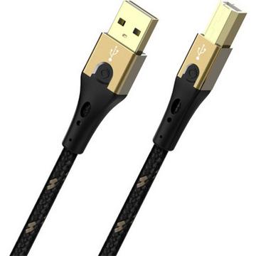 USB Primus B cavo USB 2 m USB 2.0 USB A USB B Nero, Oro