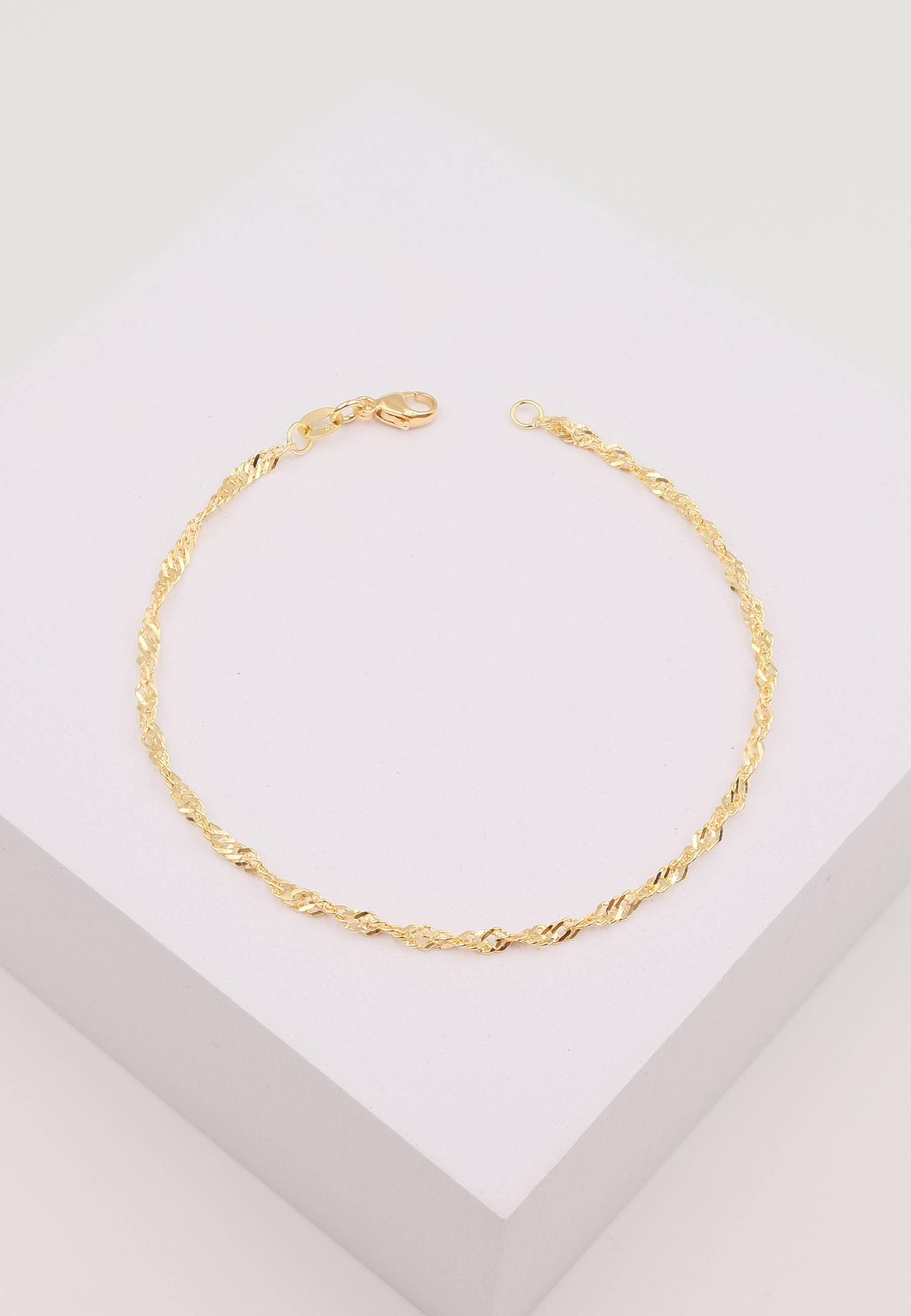 MUAU Schmuck  Bracelet Singapur Gelbgold 750, 19cm, 2.4mm 