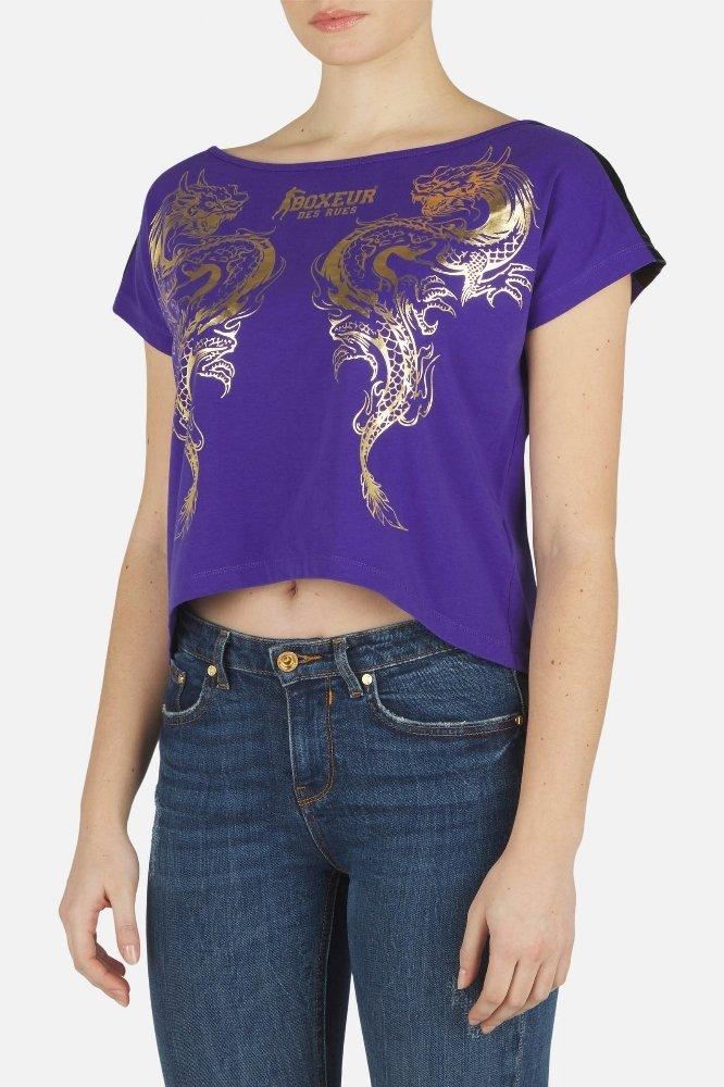 Image of T-shirt Mit Drachenaufdruck Unisex Violett M