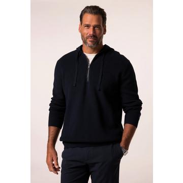 Maglione a costine con cappuccio e zip