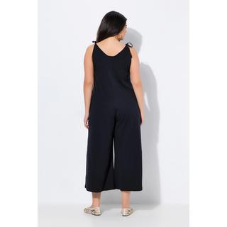 Ulla Popken Jersey Jumpsuit Weites Bein Ziernaht Biobaumwolle  