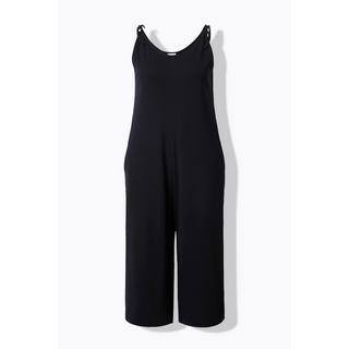 Ulla Popken Jersey Jumpsuit Weites Bein Ziernaht Biobaumwolle  