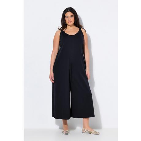 Ulla Popken Jersey Jumpsuit Weites Bein Ziernaht Biobaumwolle  