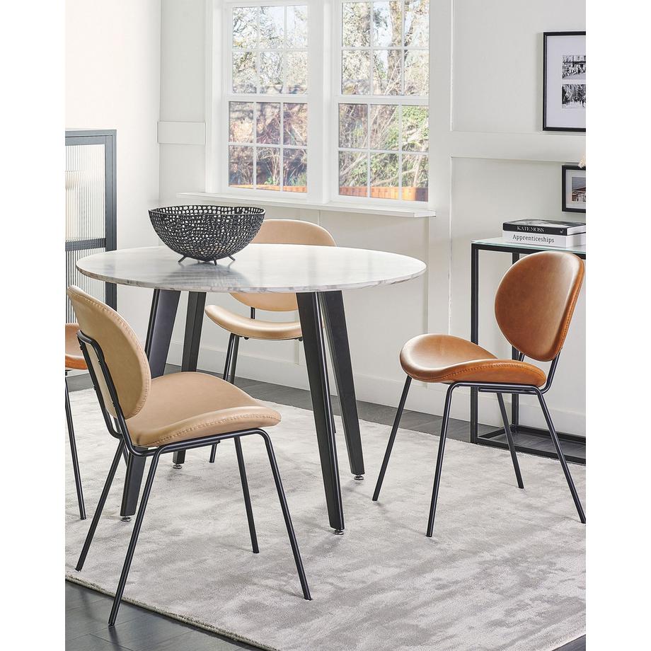 Beliani Lot de 2 chaises de salle à manger en Cuir PU  LUANA  