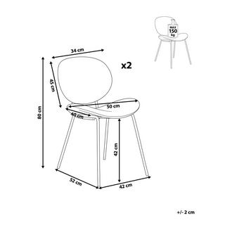 Beliani Set di 2 sedie da pranzo en Pelle sintetica Classico LUANA  