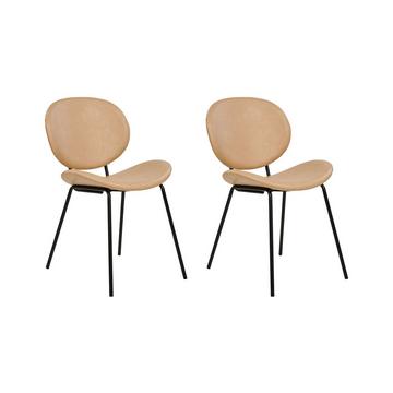 Lot de 2 chaises en Cuir PU Traditionnel LUANA