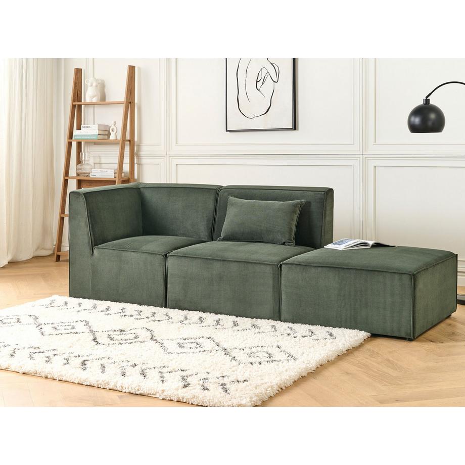 Beliani Ottoman en Velours côtelé Moderne LEMVIG  