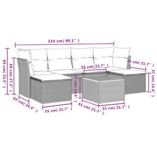 VidaXL Ensemble de canapés de jardin rotin synthétique  