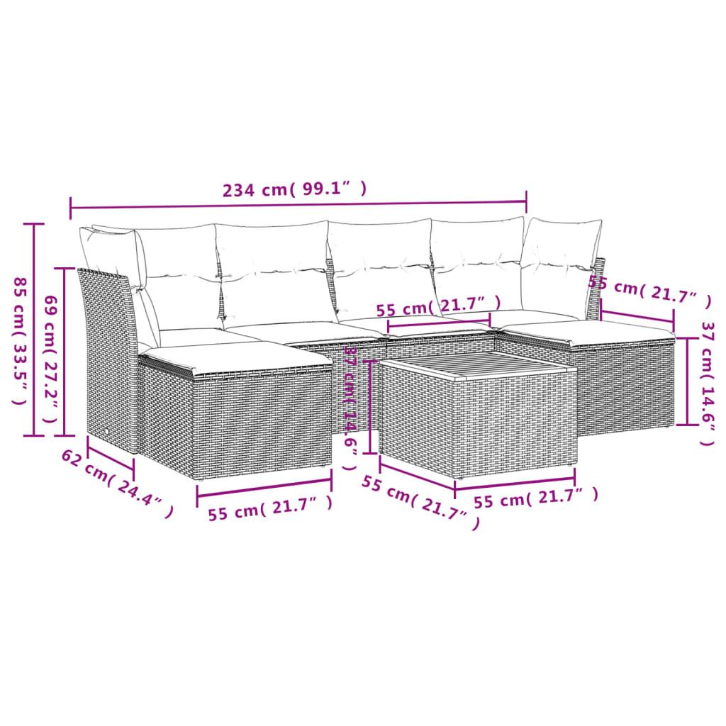 VidaXL set divano da giardino Polirattan  